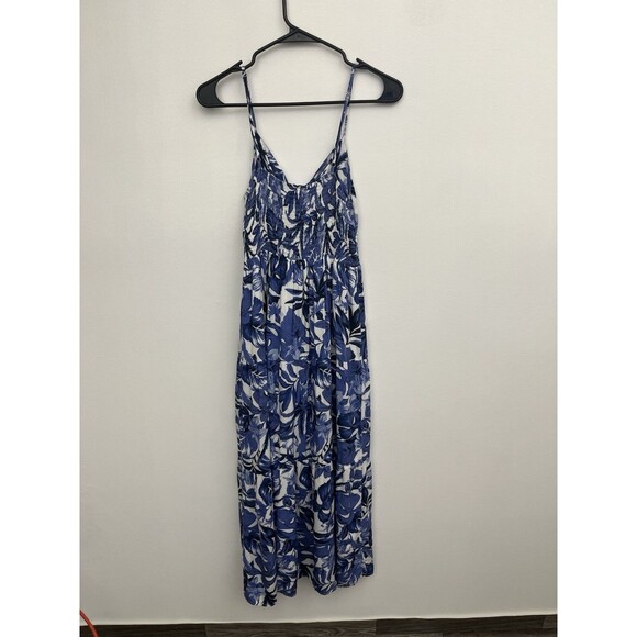 Blush & Day Women’s Dress Tiered Sleeveless Lined Boho Size M Palm Leaf - Picture 5 of 14